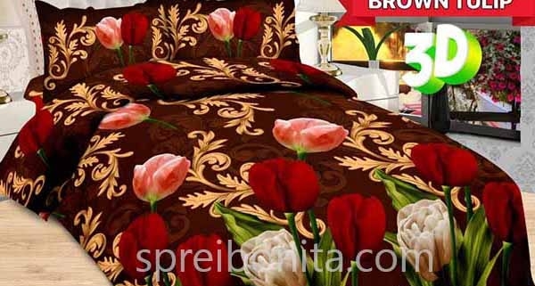 Sprei Bonita Brown Tulip 3D King 180x200