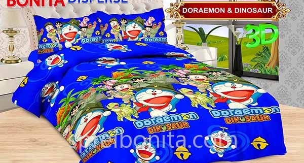 Sprei Bonita Doraemon Dinosaur 3D King 180x200