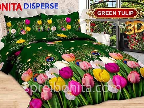 Sprei Bonita Green Tulip 3D King 180x200