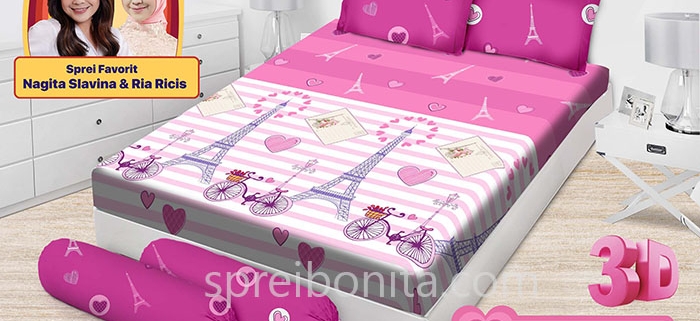 Sprei Emilia New Eiffel Pink