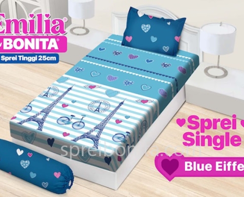 Sprei Emilia Single Blue Eiffel