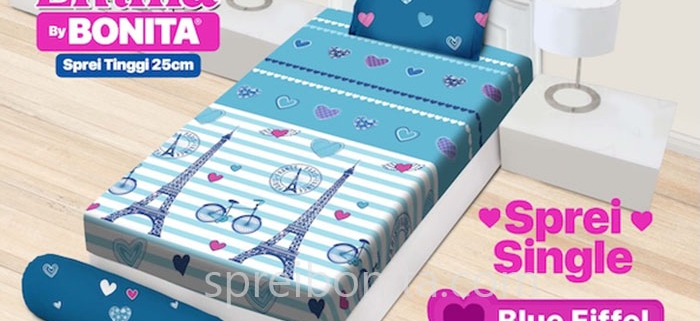 Sprei Emilia Single Blue Eiffel