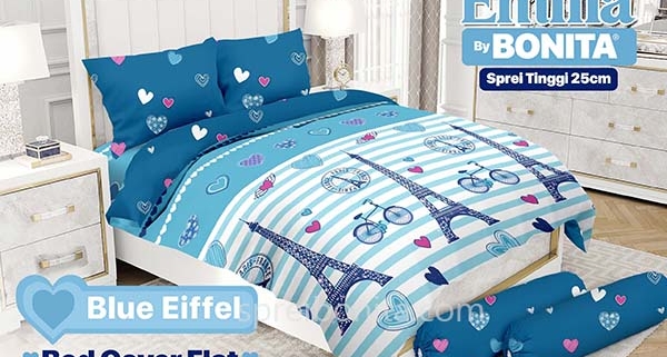 Bed Cover Bonita Emilia Blue Eiffel